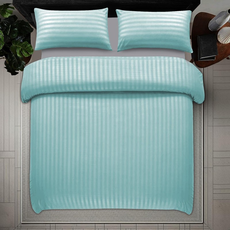 Pamposh Satin Stripe Double Duvet Set - Premium Hotel Quality