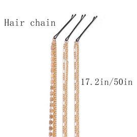 Campsis Gypay Head Chain Extension Gold Tassel Hair Clips With Headpiece Prom Nighclub Hair Accessories Jewelry for Women and Girls（Pack of 2）