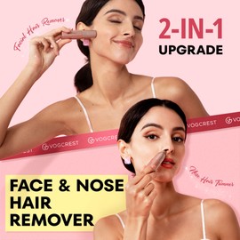 VG VOGCREST Nose Trimmer for Women: 2 in 1 Rechargeable Facial Hair Removal - Portable Mini Face Shaver for Chin Lip Peach Fuzz Ideal for Travel Use