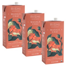 Rishi Tea Masala Chai Latte - Organic Black Tea Concentrate, Easy-to-Serve Hot or Iced Chai Mix - 32 fl oz Carton, 8 Servings (Pack of 3)