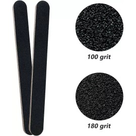 30 Pack Nail File 100/180 Grit Professional Emery Boards Nail File Pack Black