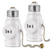 2-Pack E26 Light Socket Adapter - Converts Medium Screw Socket