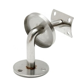 Set of 4 Handrail Holders, Stainless Steel Handrail Brackets, Handrail Wall Brackets, for Building Safety Protection for Staircases, Hallways, Bathrooms etc. (Silver)