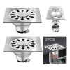 2pzs Coladera Para Baño Drenaje De Piso Acero Inox 10*10cm