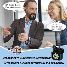 Xmenha Active Noise Cancelling Translator Headphones in Ear with Touchscreen AI Translation Earbuds with Screen ANC Wireless Translator Headphones Ear Buds Real Time Translator Headphones Translation