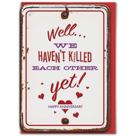 Brainbox Candy - Funny Anniversary Card - Silly Humorous Husband Wife Anniversary Card - Still Together - Perfect For Him, Her Boyfriend, Girlfriend