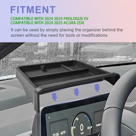 RUNROAD Dashboard Storage Organizer Tray Compatible with 2024 2025 Honda Prologue EV / 2024 2025 Acura ZDX Accessories, Center Console Organizer Armrest Tray Behind Screen Insert Sunglasses Holder
