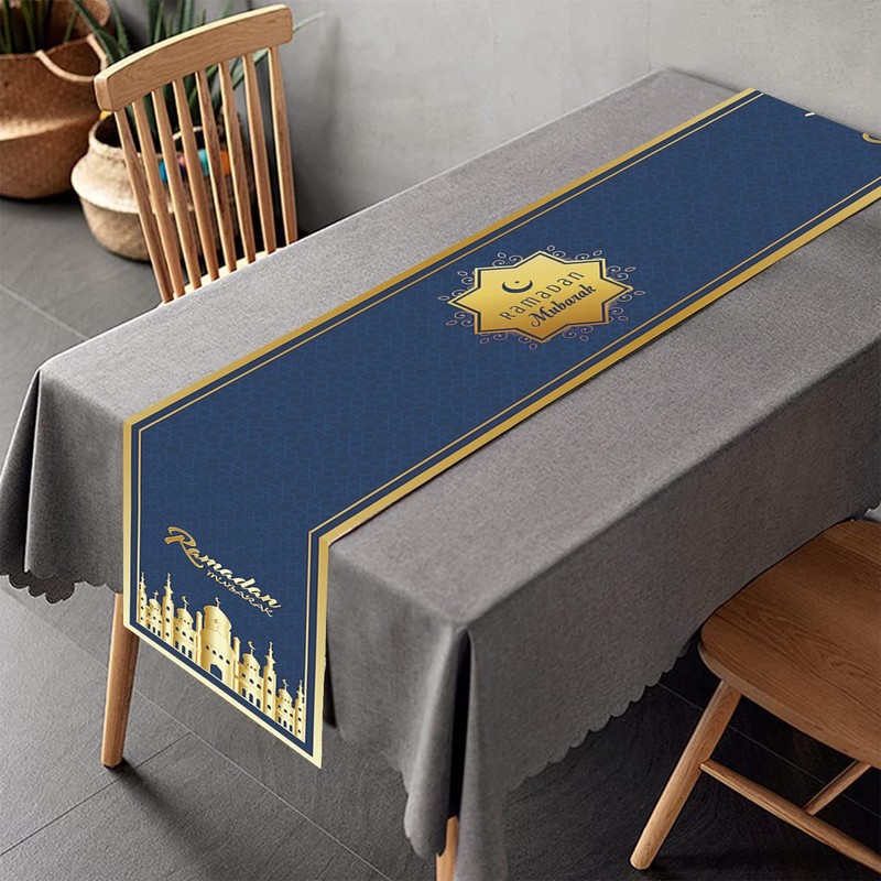 Ramadan Mubarak Table Runner Table Decorations - Ramadan Mosque Lantern
