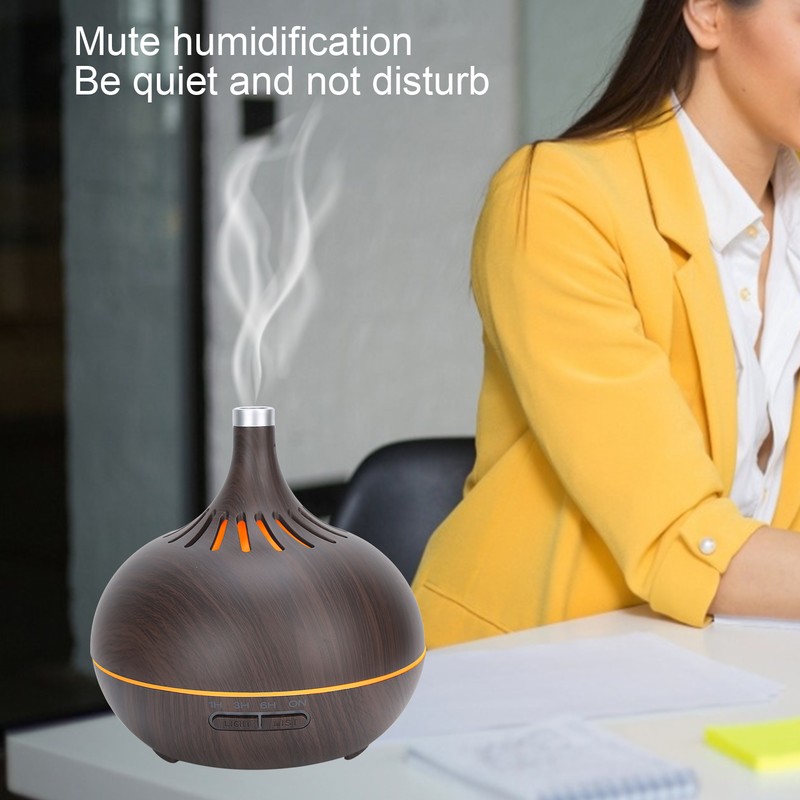 Wood Grain Home Humidifier Ultrasonic Aroma Diffuser with LED Light