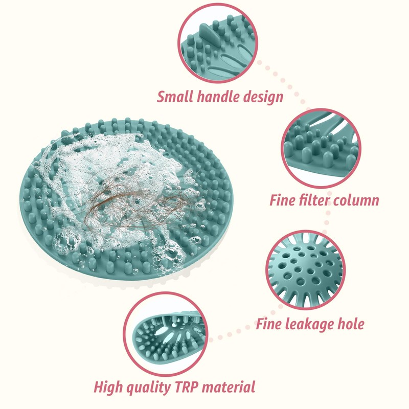 Inmorven Bathroom Sink Drain Strainers - 5 Pack Silicone Hair