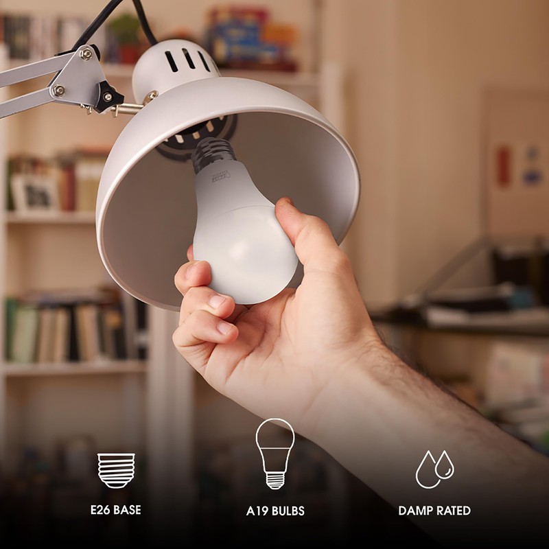 Feit Electric A19 LED Light Bulbs, 60W Equivalent, Dimmable, E26