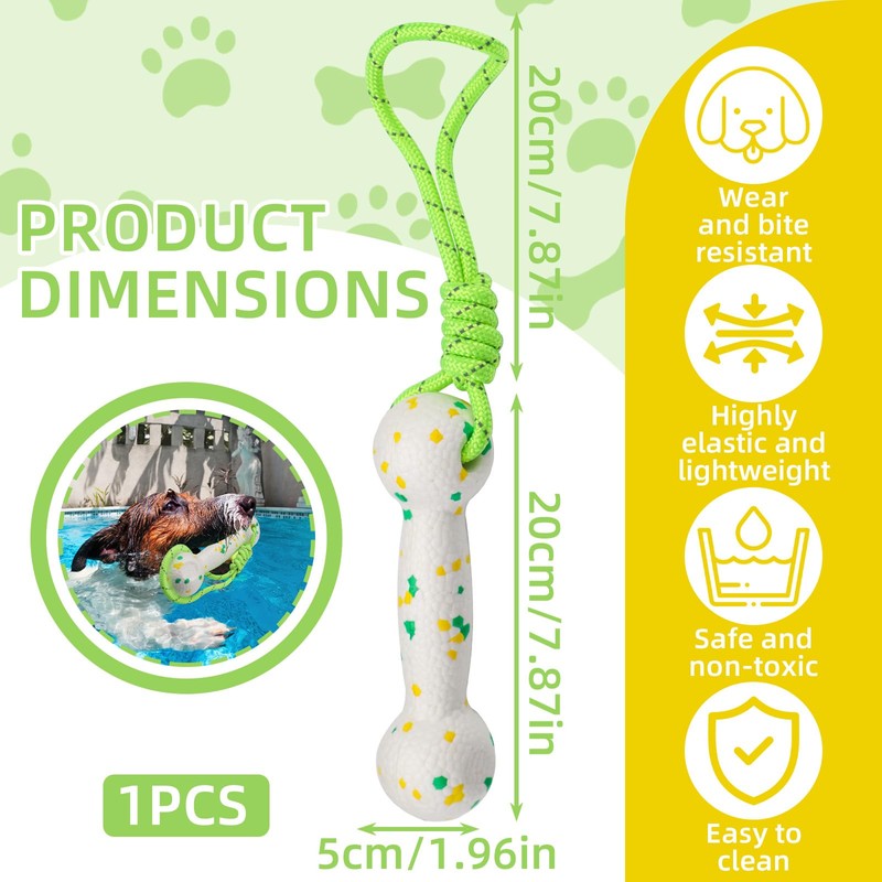 Roucerlin E-TPU Floating Dog Fetching Toys with Nylon Rope, Interactive