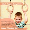 Wooden Gymnastics Rings,Pull up Rings with Adjustable Buckle, Wooden Swing