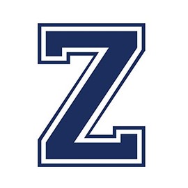 Applicable Pun Varsity Letter Z - Vinyl Decal for Outdoor Use on Cars, ATV, Boats, Windows and More - Dark Blue (Navy) 4 Inches Tall