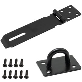 Door Padlock Hasp, 5 Inch Stainless Steel Padlock Hasp and Staple Shed Lock Hasp Shed Door Heavy Duty Gate LockSecurity Hasp and Staple for Door Window Cabinet Pet Cage Crate