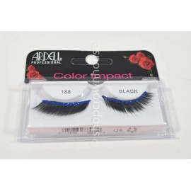 Ardell 2 Ardell Color Impact Eyelashes #188 BLACK w/ BLUE Glitter Liner