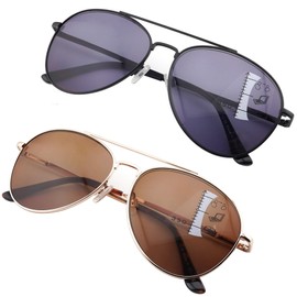 HIYANJN Progressive Multifocal Reading Sunglasses For Men UV Protection Classic Aviator Frame Outdoor Driving(2 Pack) 3.0x