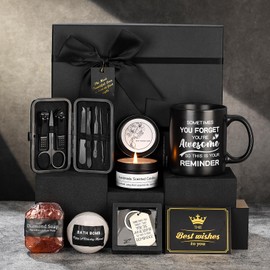 Gifts for Men,Self Care Gifts for Men, 7 Pcs Unique Gifts for Him Dad Boyfriend Husband Brother Friends, Perfect for Birthday Bath Set Spa Kit Bath and Body Self Care Grooming Relaxation Stress Relief