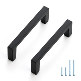 JOY DECOR Cabinet Pulls – Slim Square Bar, 3 Inch Hole Center, Matte Black Solid Build | Modern Look | Easy Install | fits Kitchen Drawer & Dresser 30 Pack
