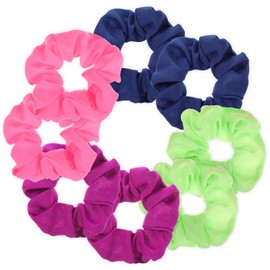 8 Stück Neonfarbene Haargummis für Haare Elastische Haarbänder für Pferdeschwanz 80er-Jahre Weiches Haargummi Dicke Bänder Haar-Accessoires (Rosenrot, Grün, Lila, Blau)