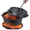 LIFERUN Dutch Oven Pot with Lid, 9.7 Quart Cast Iron