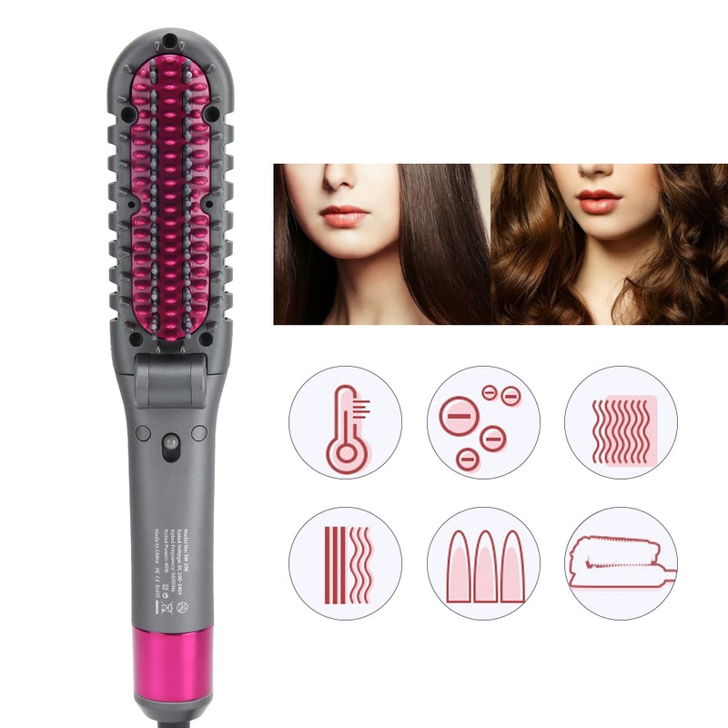 Foldable Negative Ion Hair Straightening Comb Adjustable Hair Straightener