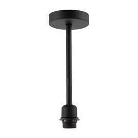 Classic Matte Black Ceiling Light Fixture to Showcase Lamp Shades | 12cm x 33cm | Suitable for Lamp Shades with E27 Lamp Holder by Happy Homewares