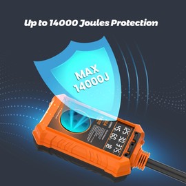 RV Surge Protector 30 Amp, 14000 Joules Protection, Automatic Over/Under Voltage & Temperature Shutoff, 6-in-1 Smart Display for RV Safety, UL Certified, Compatible with Campers, Travel Trailers