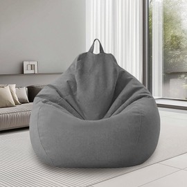Bean Bag XL, Bean Bags Outdoor & Indoor Bean Bag for Adults, Cover Only (no filling), 100 x 120 cm Gaming Bean Bag (Dark Grey)