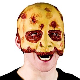 Zombie Rubber Face Mask Silver Fangs