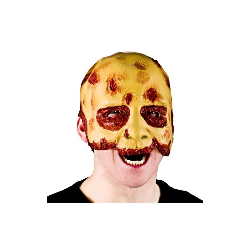 Zombie Rubber Face Mask Silver Fangs