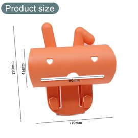 inkihuit Wall Mounted Bin Bag Holder Organiser, Bin Bag Organiser, Wall Mounted Organiser, Wall Holder with Hooks, Living Room Dispenser Keyring Placement, 2 Pieces (Orange Rabbit)