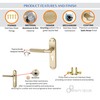 Infinity Decor Satin Brass Knurled Euro Lever Lock Door Handle