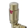 NRG Designer 15mm Brushed Brass Angled TRV Thermostatic Radiator Valves