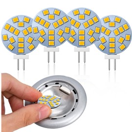 Lamptobe 2 W G4 LED 12 V Warm White 2700 K, Equivalent to 20 W, AC/DC 12 V, 120° Wide Angle, G4 Bi-Pin Sock, Suitable for Under-Unit Light, Recessed Spotlight, Furniture Recessed Light, Not Dimmable,