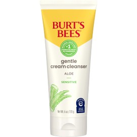 Burt's Bees Back To School Dorm Essentials, Gentle Cream Cleanser with Aloe for Sensitive Skin, 98.9% Natural Origin, 6 Ounces