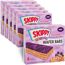 SKIPPY P.B. & Jelly Peanut Butter And Grape Jelly Coated Wafer Bars 6 Ct (Pack of 6-36ct) (36 ct)