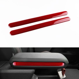 FXETRNL Armrest Box Side Strips, Real Carbon Fiber Decor Covers for Mini 2024 U25 Countryman, Protective Panels Car Interior Accessories, Red