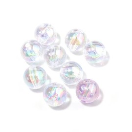 300 Pcs Acrylic Round Beads AB Colors Acrylic Beads 8mm Round Spacer Beads for Earring Bracelet Necklace Key Chains Jewelry DIY Craft Making (8mm, Clear AB)