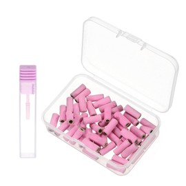 HARFINGTON 50pcs Sanding Bands for Nail Drill, 240# Grit Small Sanding Band with 3mm / 1/8" Mandrel, Mini Drill Bits Nail Tech File for Acrylic Gel Nail Shaping Polishing, Pink