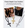 Bestyle CZ Gold Cross Necklace for Men - Sparkle White