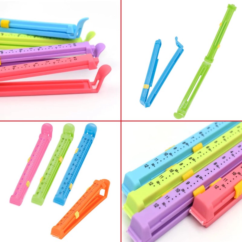Set of 4 Large 15.5cm Tongs Close Bags with Date