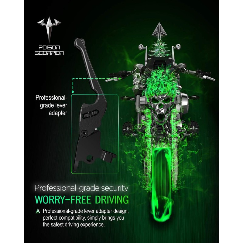 POISON SCORPION Black Motorcycle Brake Clutch Levers Wheel Adjustable H1-520