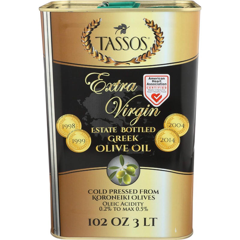 Tassos Extra Virgin Olive Oil In Tin, 102-Ounce