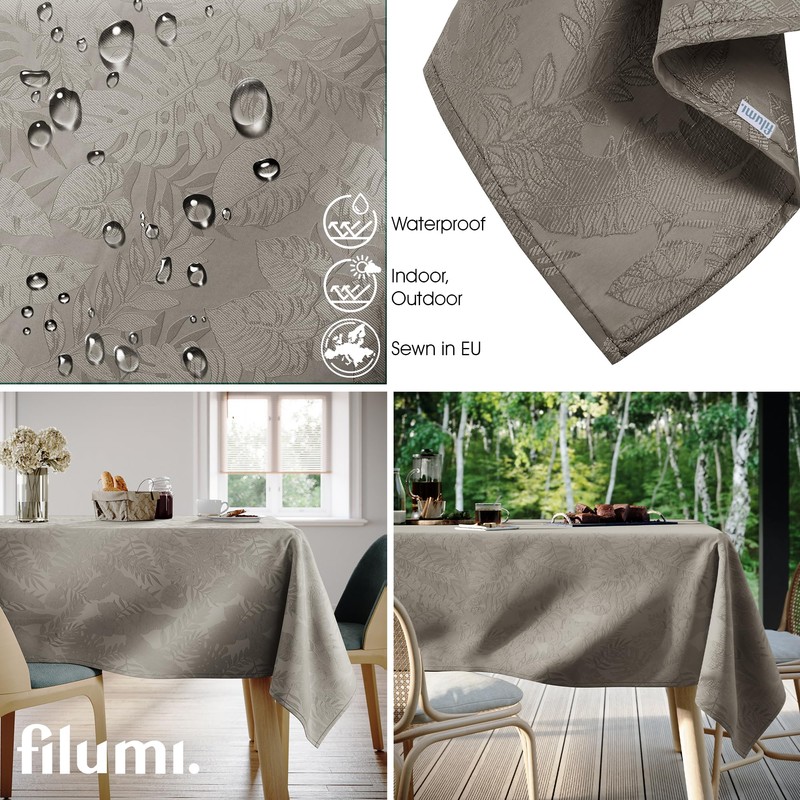 Filumi Eris Tablecloth 100 x 100 cm Beige Washable for
