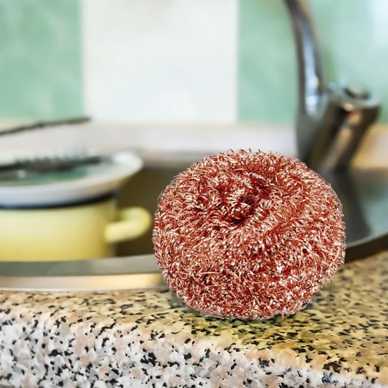 Recyclable Wire Metal Copper Scourer Pads 3 Pack - Spiral