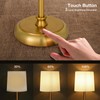 Folux Cordless Gold LED Table lamp, 5200-mAh Rechargeable Battery, 3-Level