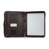 Dark Brown Zippered Portfolio Binder - PU Leather Business Portfolio