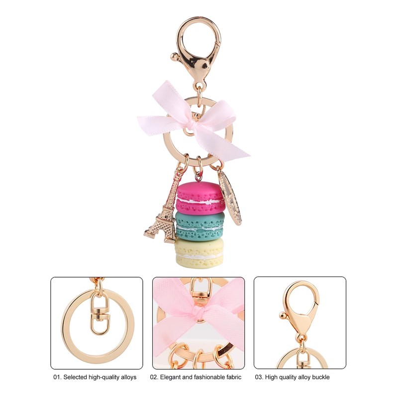 HEEPDD Creative Keychain,Macaroon Keychains Alloy Mini Eiffel Tower Pendant Keyring(Total