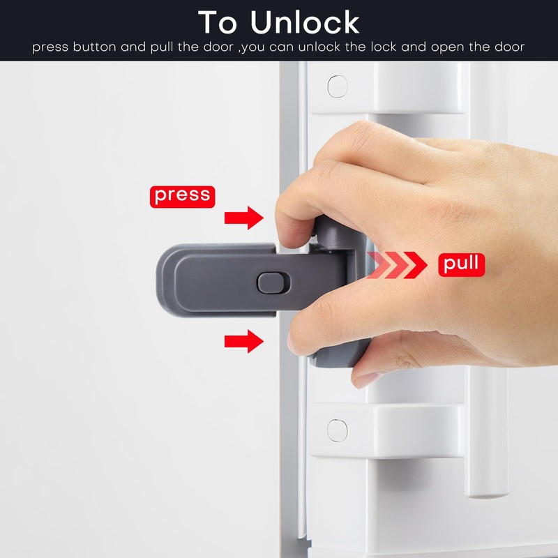 Child Proof Fridge Lock with Adhesive, 1" Refrigerator Freezer Door